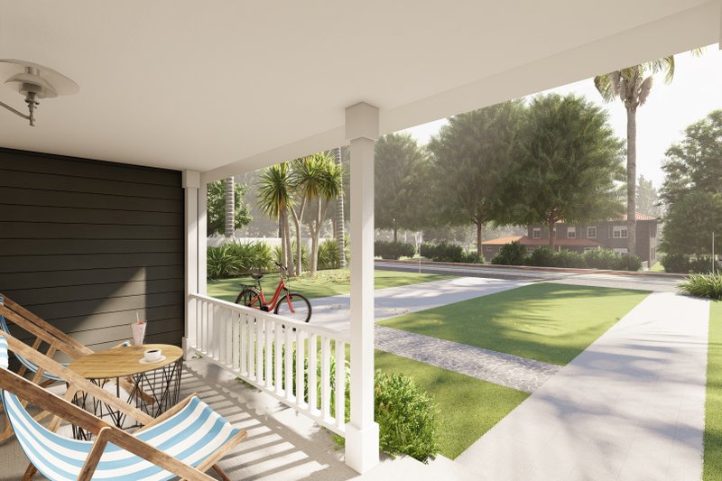 Dream House Plan - Exterior - Covered Porch for Traditional House Plan #1122-5 - 3 bed, 2 bath