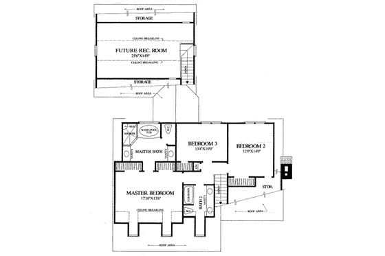 Floor Plan - Upper Floor for Country House Plan #137-217 - 3 bed, 2.5 bath