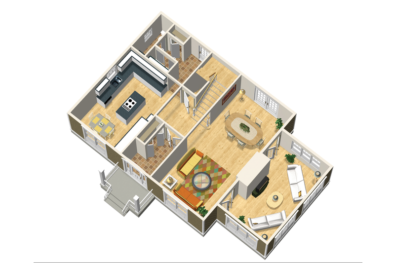 Home Plan - Floor Plan - Main Floor 1 for Colonial House Plan #25-4679 - 3 bed, 3 bath