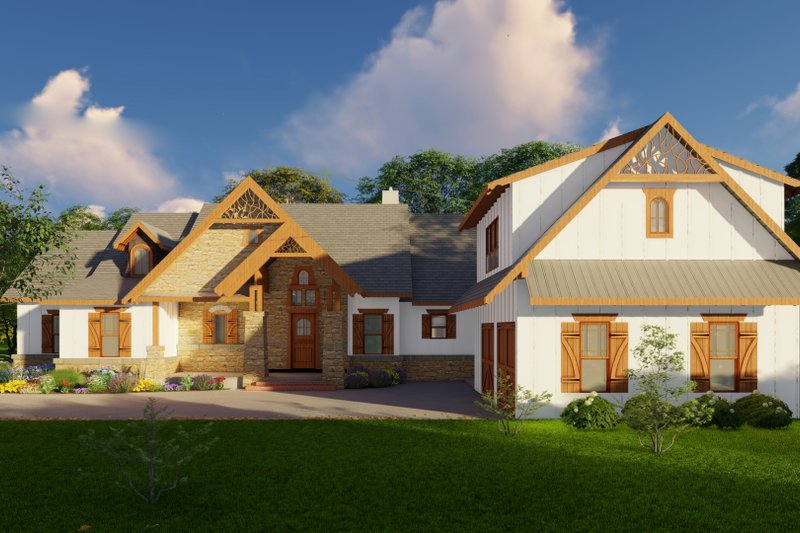 Home Plan - Exterior - Front Elevation 4 for Craftsman House Plan #54-470 - 5 bed, 4 bath