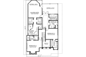 Floor Plan - Upper Floor for Mediterranean House Plan #27-294 - 3 bed, 4 bath