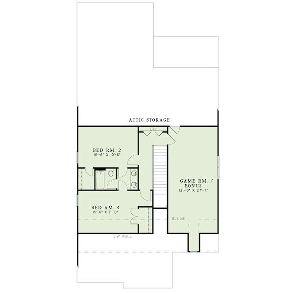 Home Plan - Bungalow Floor Plan - Upper Floor Plan #17-2408