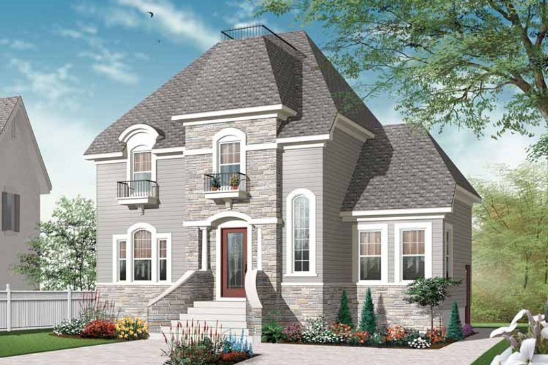 Architectural House Design - European Exterior - Front Elevation Plan #23-2504