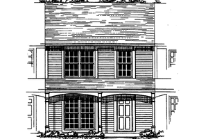 Exterior - Front Elevation 3 for Colonial House Plan #30-226 - 2 bed, 2.5 bath