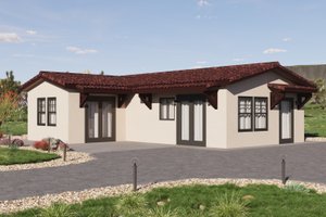 Home Plan - Exterior - Front Elevation for Adobe / Southwestern House Plan #1106-134 - 2 bed, 1 bath