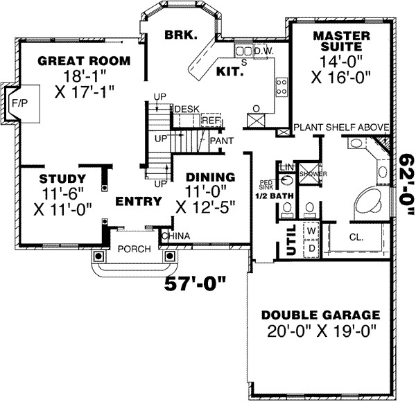 European Floor Plan - Main Floor Plan #34-207