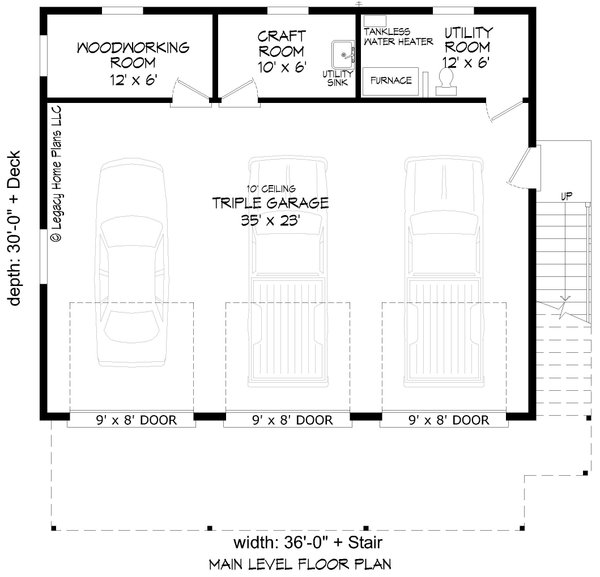 House Blueprint - Southern Floor Plan - Main Floor Plan #932-821