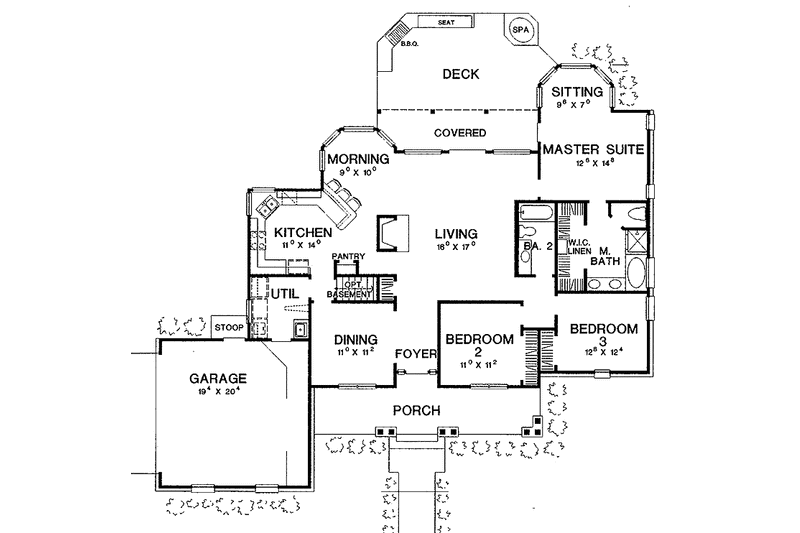 Home Plan - Floor Plan - Main Floor for Country House Plan #472-269 - 3 bed, 2 bath