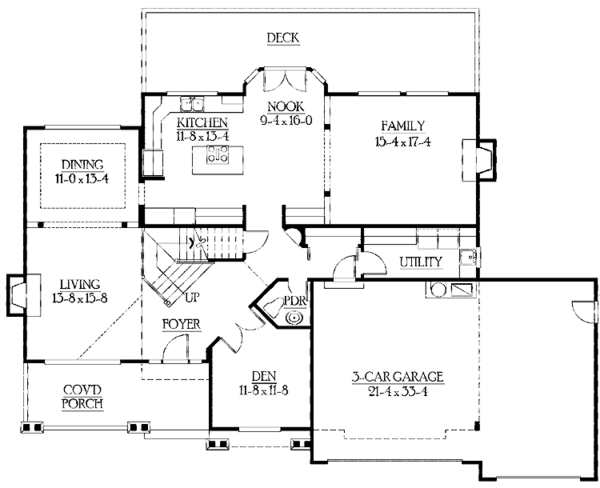 Home Plan - Craftsman Floor Plan - Main Floor Plan #132-389