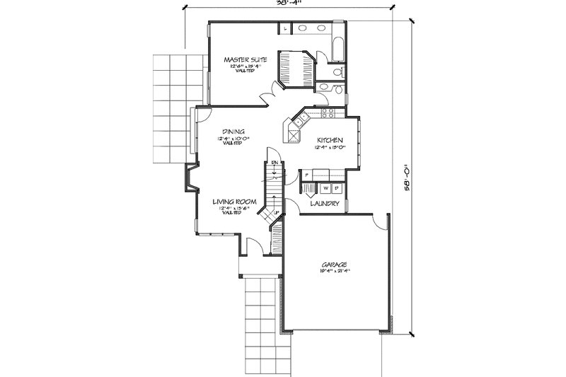 Home Plan - Floor Plan - Main Floor for Craftsman House Plan #320-565 - 3 bed, 2.5 bath