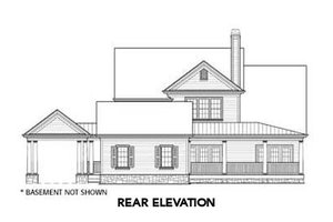 Exterior - Rear Elevation for Country House Plan #429-46 - 4 bed, 3.5 bath