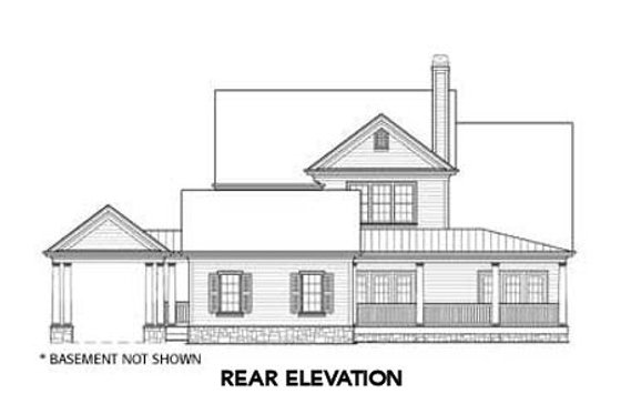 Exterior - Rear Elevation for Country House Plan #429-46 - 4 bed, 3.5 bath
