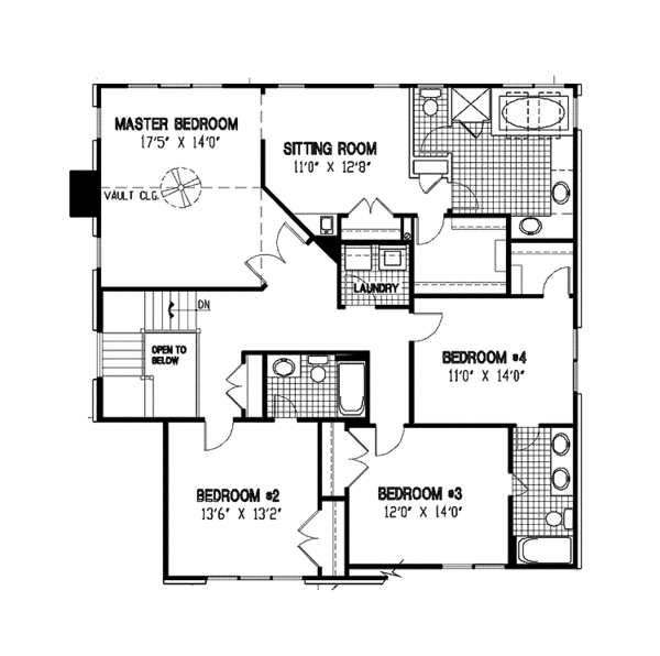 Architectural House Design - European Floor Plan - Upper Floor Plan #953-115
