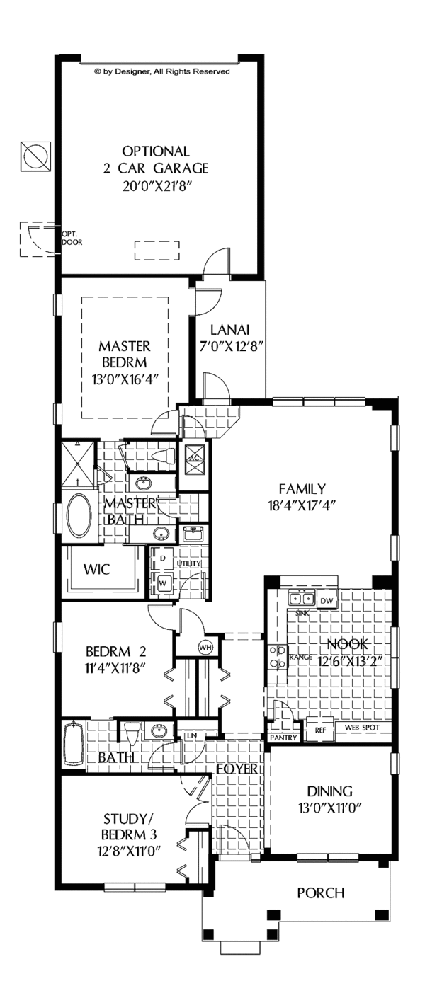 Architectural House Design - Contemporary Floor Plan - Main Floor Plan #999-163