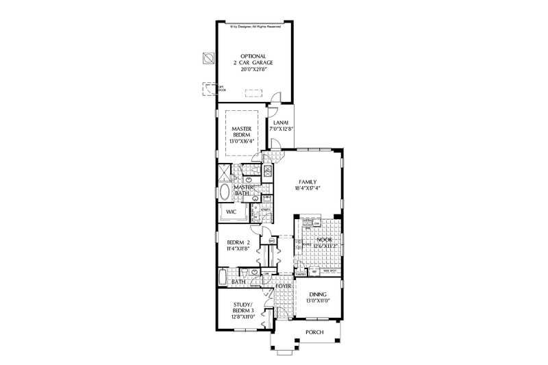 Home Plan - Floor Plan - Main Floor for Contemporary House Plan #999-163 - 2 bed, 2 bath