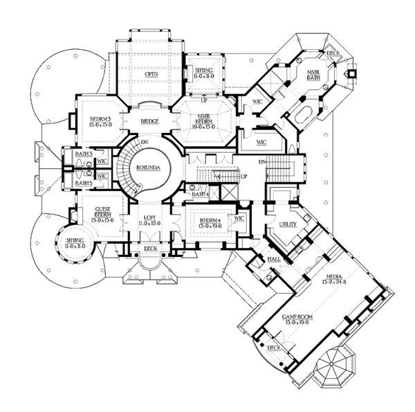 House Plan Design - Craftsman Floor Plan - Upper Floor Plan #132-523