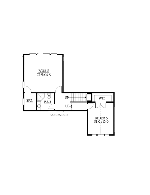 Home Plan - Traditional Floor Plan - Upper Floor Plan #132-555