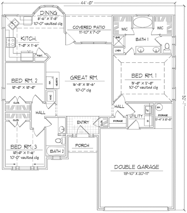 House Plan Design - Country Floor Plan - Main Floor Plan #42-605