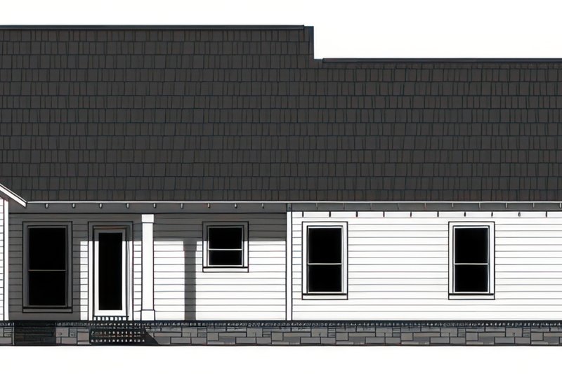 Architectural House Design - Exterior - Rear Elevation for Craftsman House Plan #21-607 - 3 bed, 2 bath