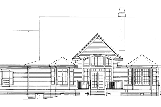 Exterior - Rear Elevation for Classical House Plan #929-686 - 3 bed, 3.5 bath