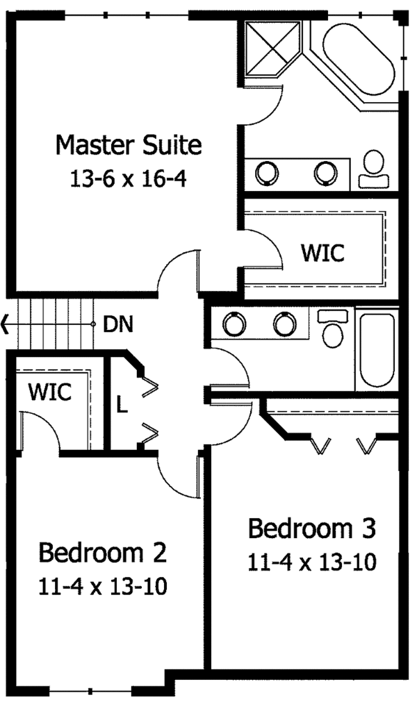 Architectural House Design - Mediterranean Floor Plan - Upper Floor Plan #51-933