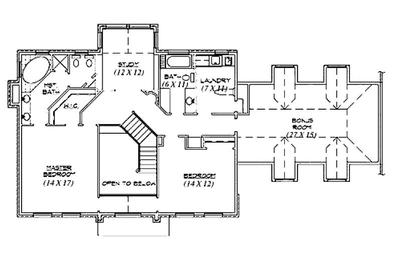Home Plan - Floor Plan - Upper Floor for Colonial House Plan #945-43 - 2 bed, 2.5 bath