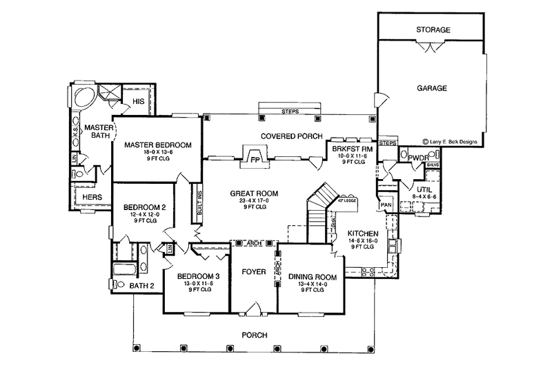 Home Plan - Floor Plan - Main Floor for Country House Plan #952-154 - 3 bed, 2.5 bath