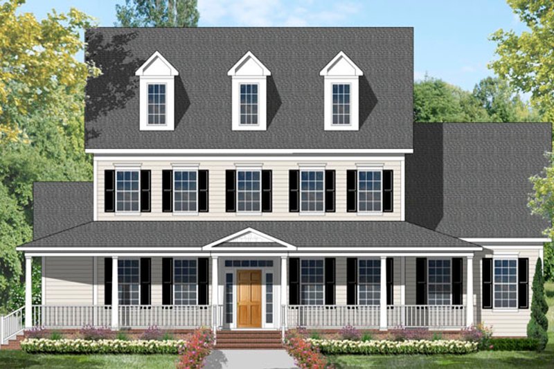 Dream House Plan - Colonial Exterior - Front Elevation Plan #1053-56