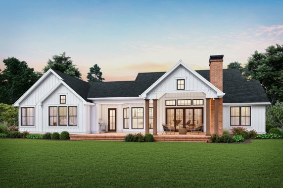 Exterior - Rear Elevation for Farmhouse House Plan #48-983 - 3 bed, 2.5 bath