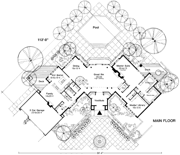 Architectural House Design - Traditional Floor Plan - Main Floor Plan #320-122
