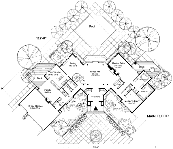Traditional Floor Plan - Main Floor Plan #320-122