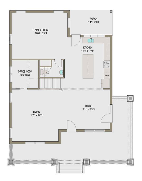 Craftsman Floor Plan - Other Floor Plan #461-45