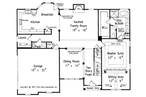 Floor Plan - Main Floor for Colonial House Plan #927-205 - 3 bed, 2.5 bath