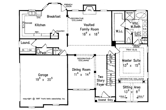 Floor Plan - Main Floor for Colonial House Plan #927-205 - 3 bed, 2.5 bath