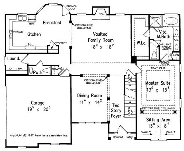 House Design - Colonial Floor Plan - Main Floor Plan #927-205