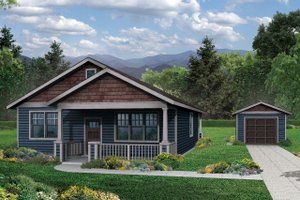 Cottage Exterior - Front Elevation Plan #124-978