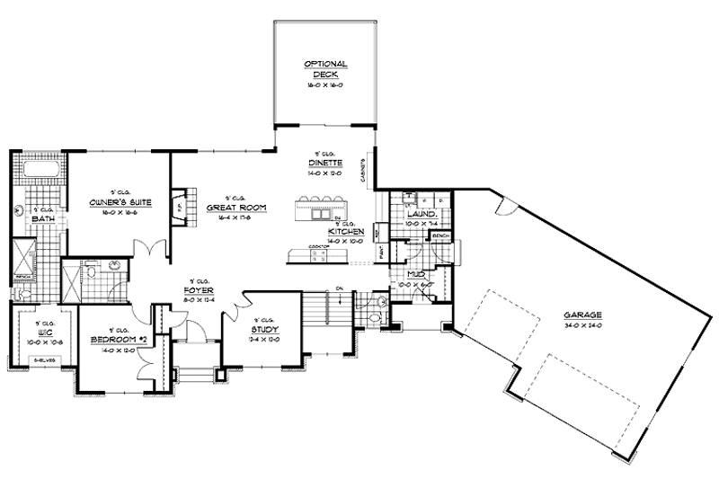 Architectural House Design - Floor Plan - Main Floor for Traditional House Plan #51-678 - 4 bed, 4.5 bath
