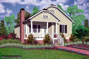 Cottage Exterior - Front Elevation Plan #30-105