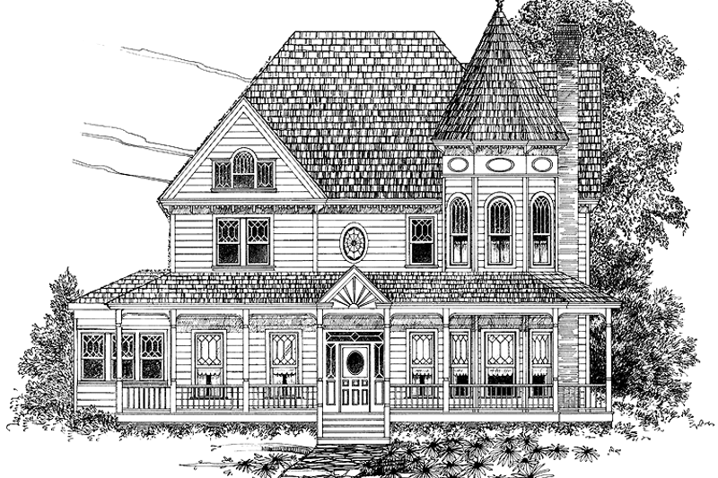 Dream House Plan - Victorian Exterior - Front Elevation Plan #1014-28