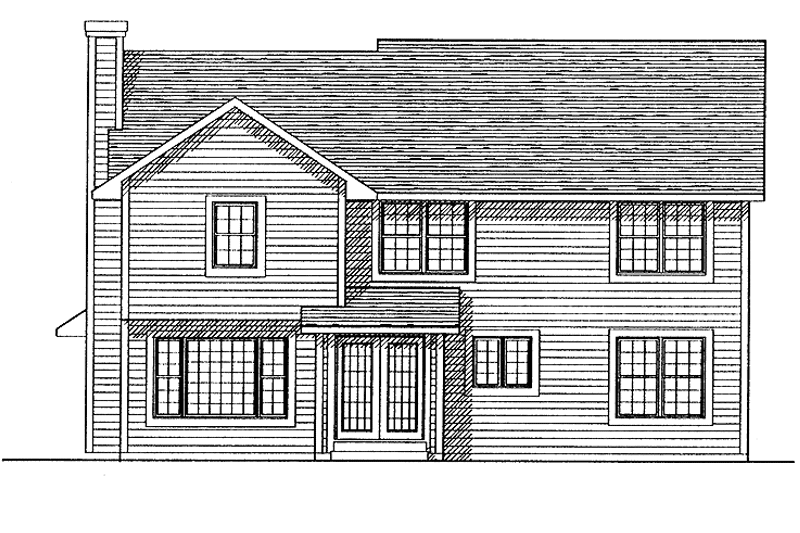 House Plan Design - Exterior - Rear Elevation for Country House Plan #70-1331 - 4 bed, 2.5 bath