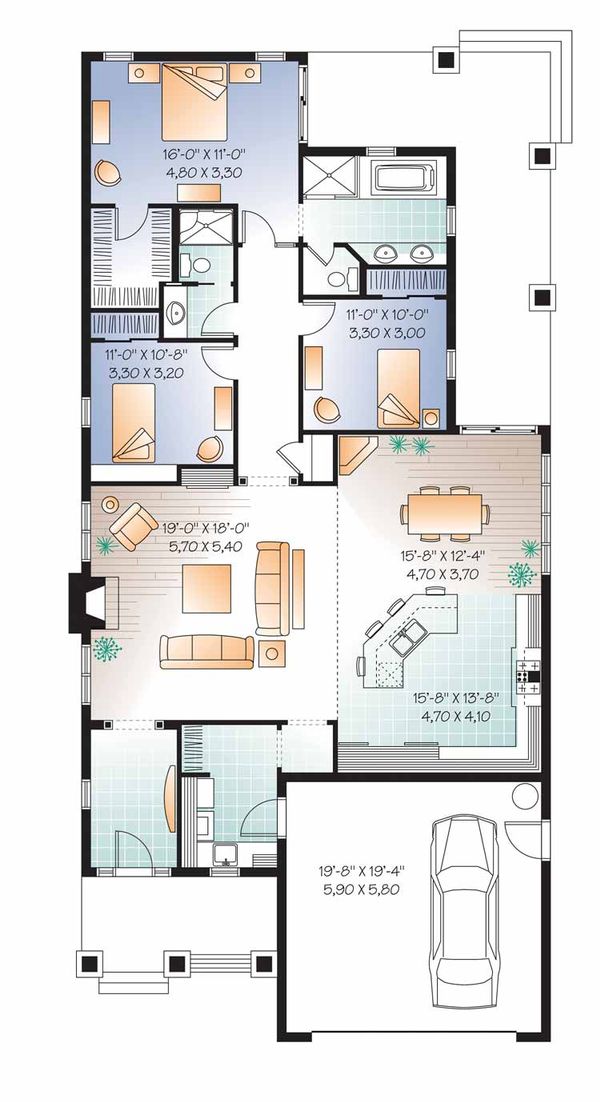 Architectural House Design - Traditional Floor Plan - Main Floor Plan #23-2532