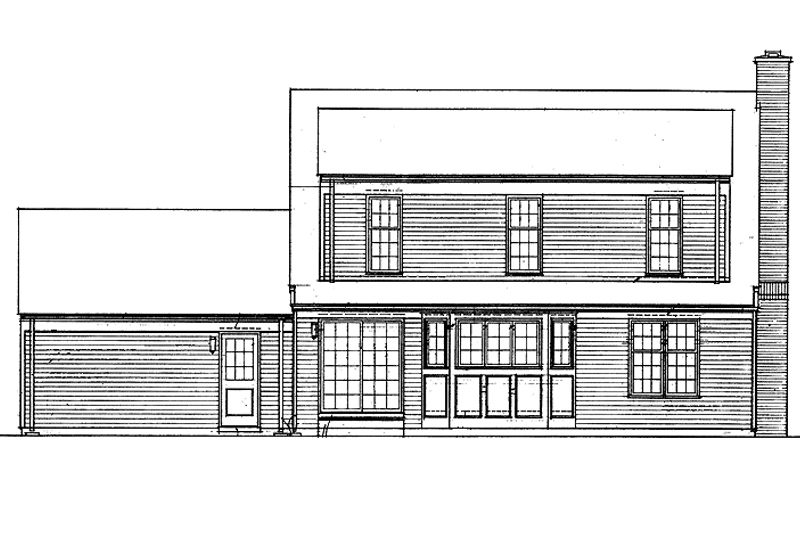 Home Plan - Exterior - Rear Elevation for Classical House Plan #72-708 - 3 bed, 2.5 bath