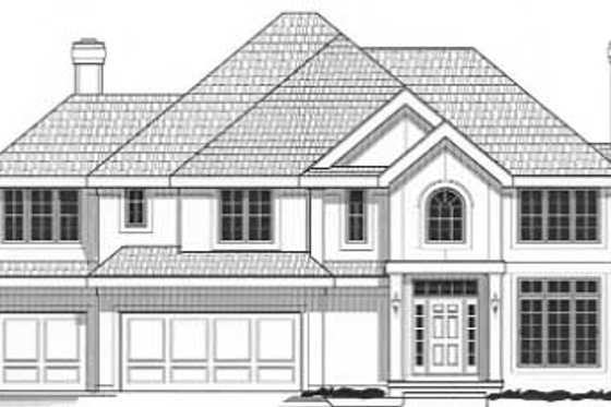 Exterior - Front Elevation for European House Plan #67-573 - 4 bed, 3.5 bath