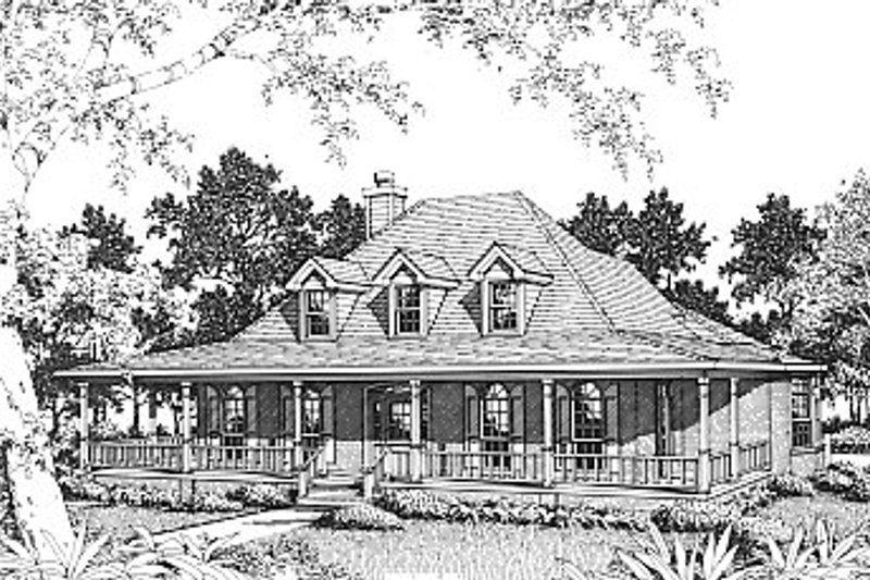 Dream House Plan - Farmhouse Exterior - Front Elevation Plan #14-205
