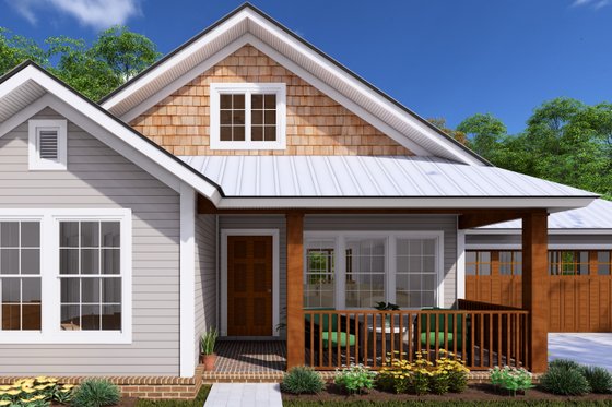 Exterior - Covered Porch for Traditional House Plan #20-1886 - 3 bed, 2 bath