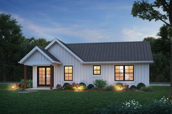 Exterior - Rear Elevation for Farmhouse House Plan #48-1165 - 1 bed, 1 bath