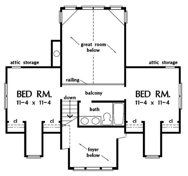House Design - Country Floor Plan - Upper Floor Plan #929-350