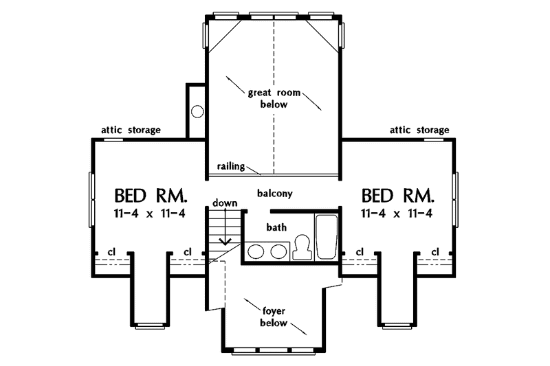 Home Plan - Floor Plan - Upper Floor for Country House Plan #929-350 - 3 bed, 2.5 bath