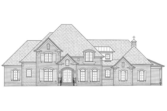 Exterior - Front Elevation 5 for European House Plan #1054-30 - 4 bed, 4.5 bath