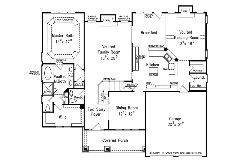 Architectural House Design - Floor Plan - Main Floor for Craftsman House Plan #927-930 - 4 bed, 3.5 bath